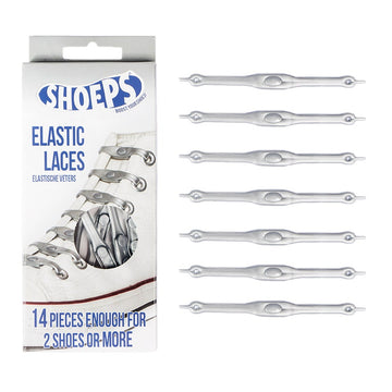 Elastic Silicone Shoelaces Silver - Never Untied Shoes Again